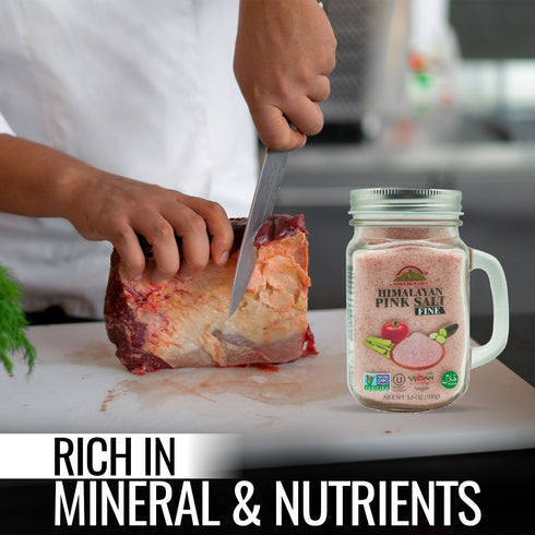 Pink Salt Small Glass Mason Jar 3.5 oz | HIMALAYAN CHEF